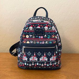 New Disney Parks Loungefly Backpack Christmas Holiday Ugly Sweater 2020 NWT
